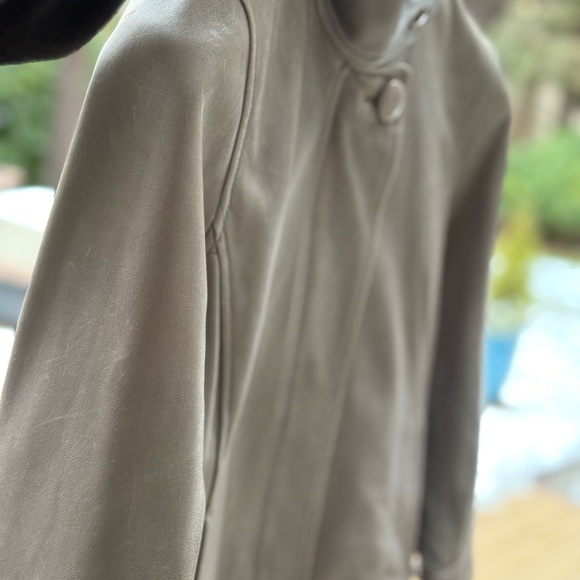 Valette leather jacket gray M Lamb leather!  See pen mark on jacket.  3/4 sleeve - Picture 7 of 13